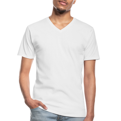 Klassisches Männer-T-Shirt mit V-Ausschnitt in 4 Farben - weiß