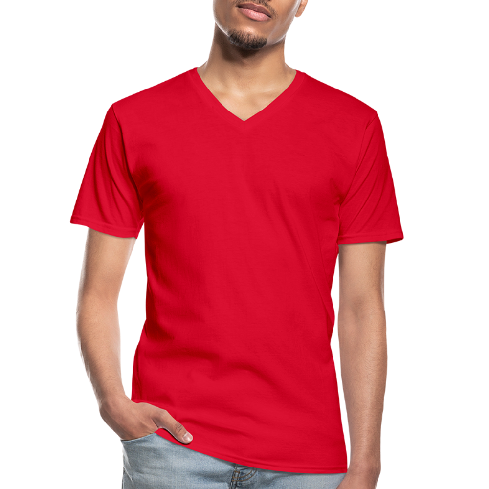 Klassisches Männer-T-Shirt mit V-Ausschnitt in 4 Farben - Rot