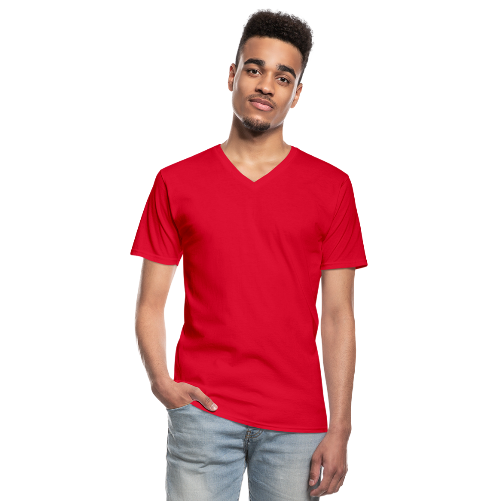 Klassisches Männer-T-Shirt mit V-Ausschnitt in 4 Farben - Rot