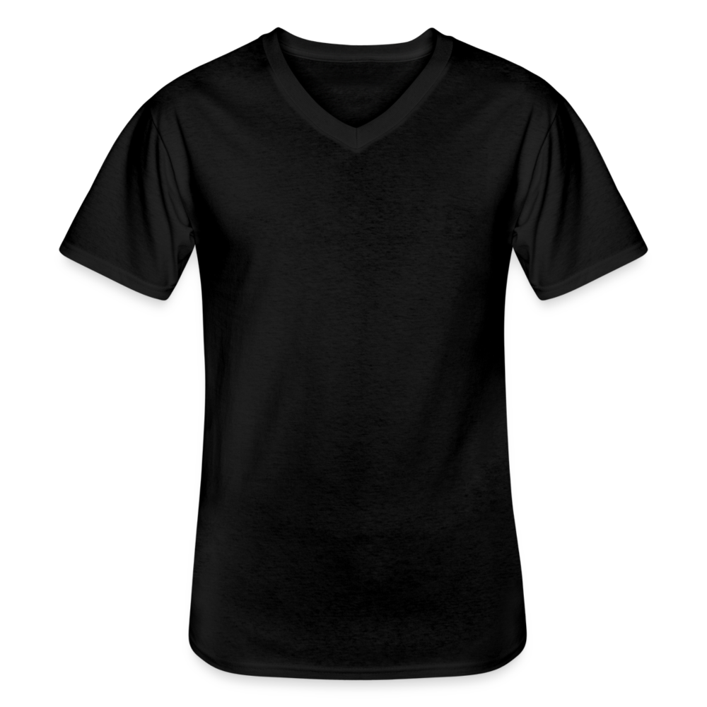 Klassisches Männer-T-Shirt mit V-Ausschnitt in 4 Farben - Schwarz