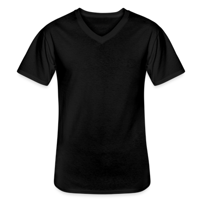 Klassisches Männer-T-Shirt mit V-Ausschnitt in 4 Farben - Schwarz