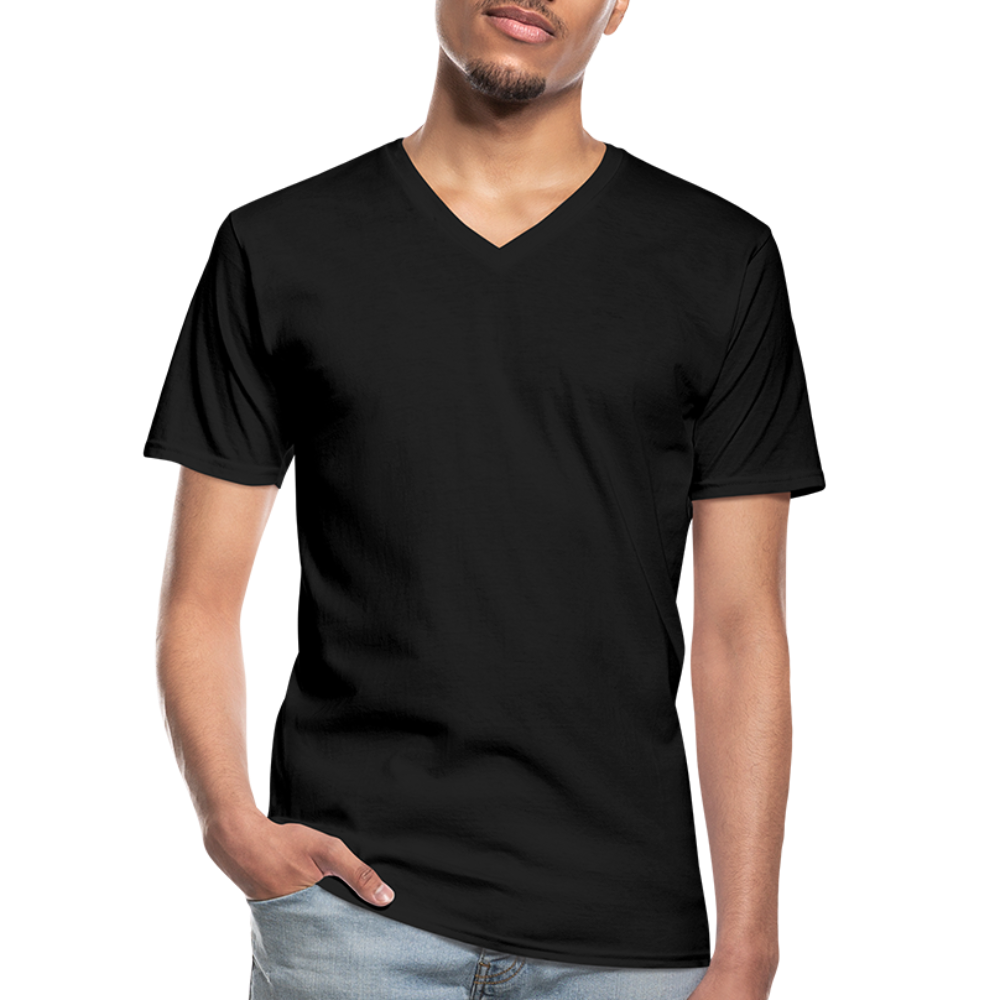 Klassisches Männer-T-Shirt mit V-Ausschnitt in 4 Farben - Schwarz