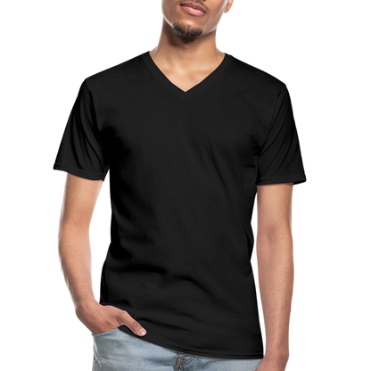 Klassisches Männer-T-Shirt mit V-Ausschnitt in 4 Farben - Schwarz