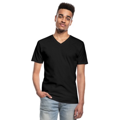 Klassisches Männer-T-Shirt mit V-Ausschnitt in 4 Farben - Schwarz