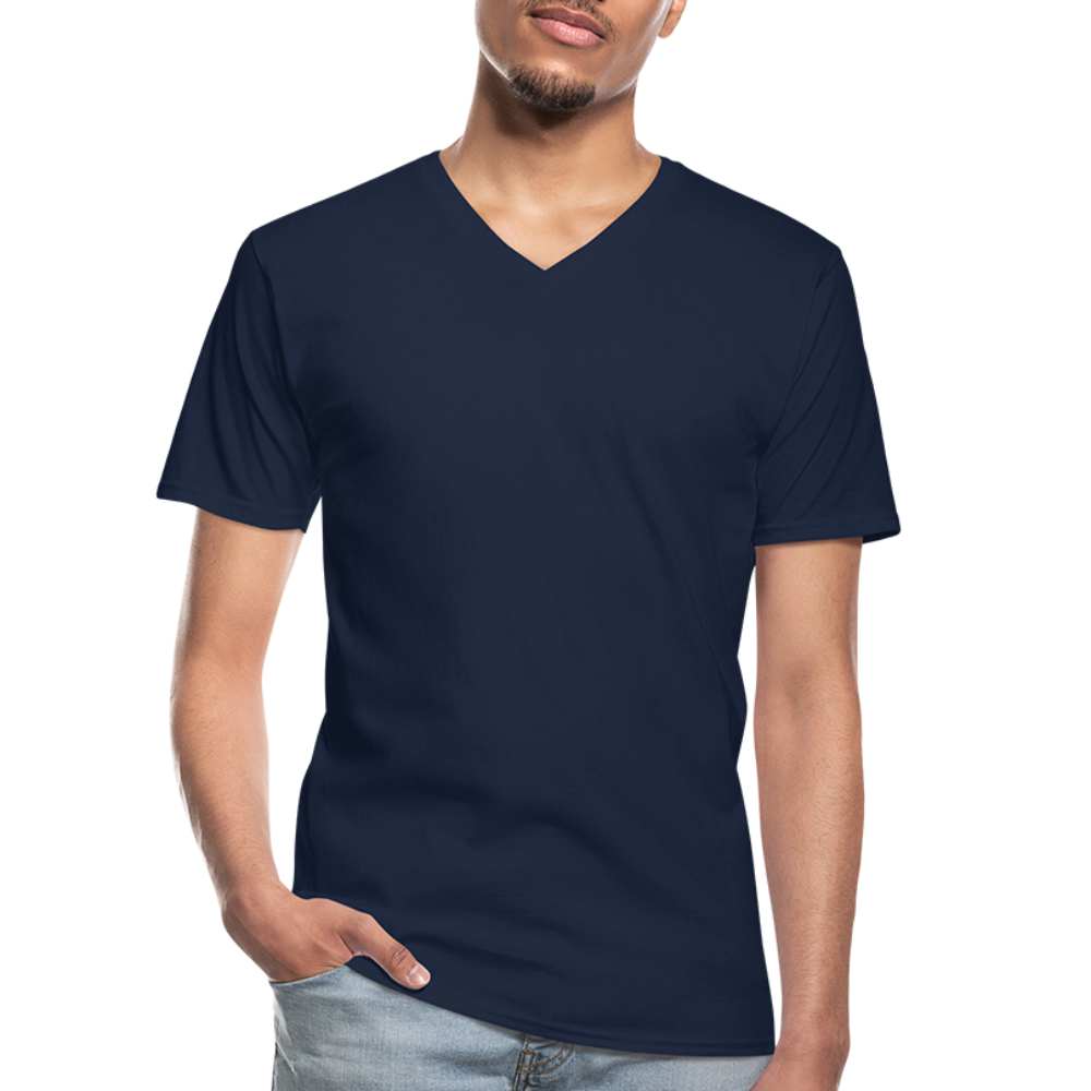 Klassisches Männer-T-Shirt mit V-Ausschnitt in 4 Farben - Navy