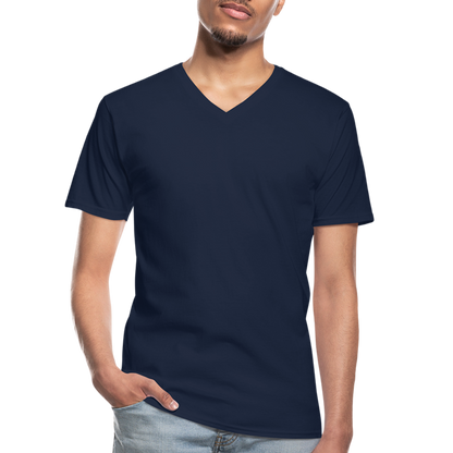 Klassisches Männer-T-Shirt mit V-Ausschnitt in 4 Farben - Navy