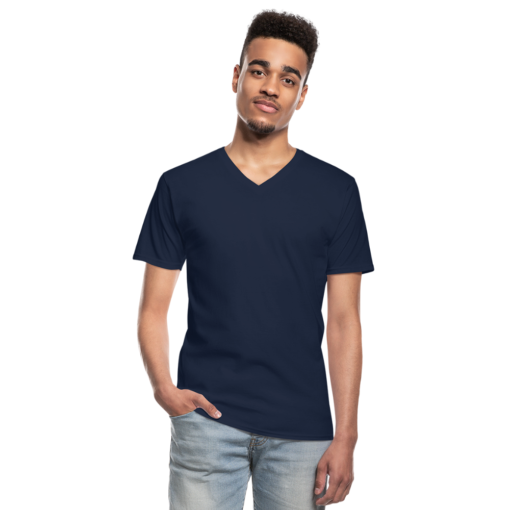 Klassisches Männer-T-Shirt mit V-Ausschnitt in 4 Farben - Navy