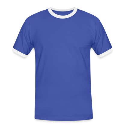Männer Kontrast-T-Shirt in 7 Farben - Blau/Weiß
