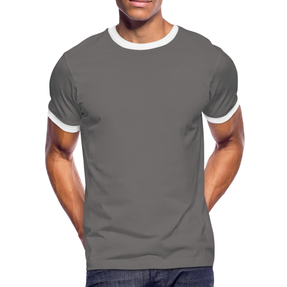 Männer Kontrast-T-Shirt in 7 Farben - Dunkelgrau/Weiß
