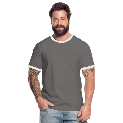 Männer Kontrast-T-Shirt in 7 Farben - Dunkelgrau/Weiß