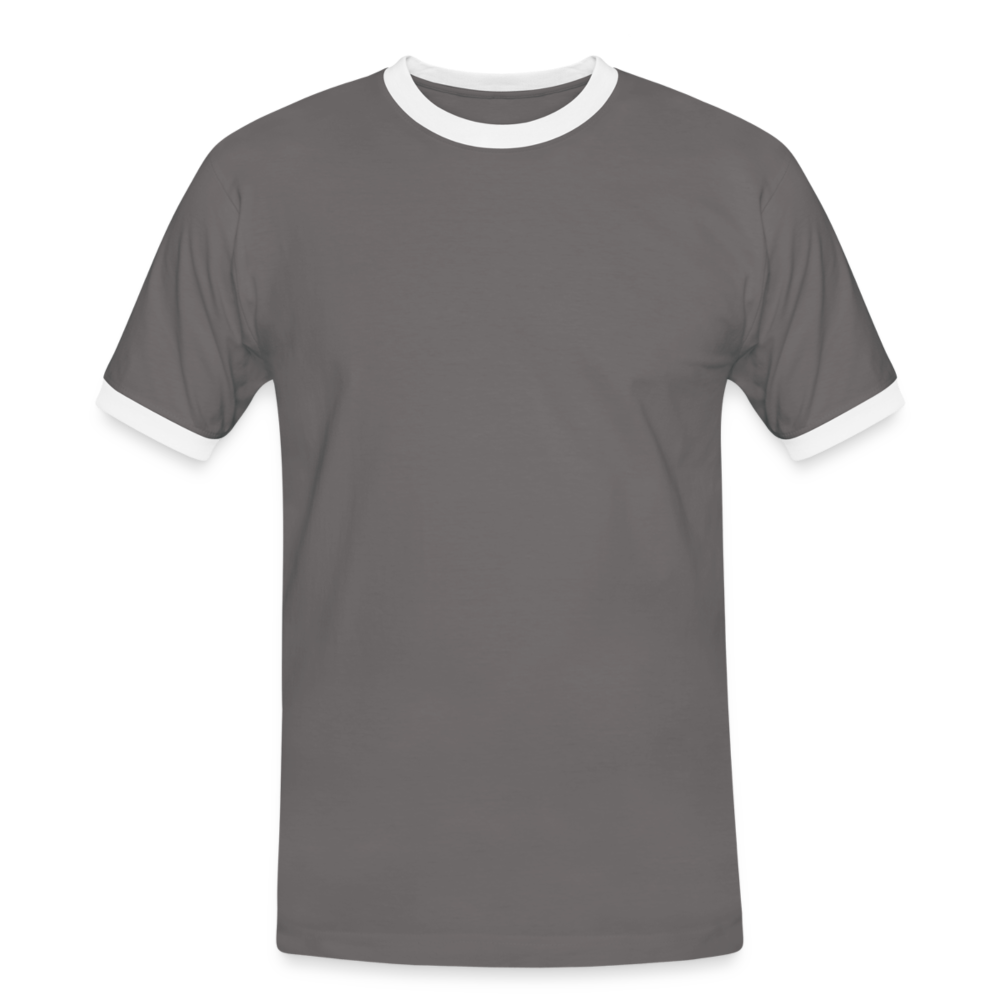 Männer Kontrast-T-Shirt in 7 Farben - Dunkelgrau/Weiß