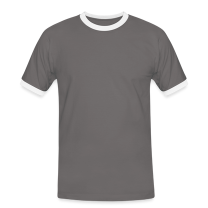 Männer Kontrast-T-Shirt in 7 Farben - Dunkelgrau/Weiß