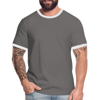 Männer Kontrast-T-Shirt in 7 Farben - Dunkelgrau/Weiß