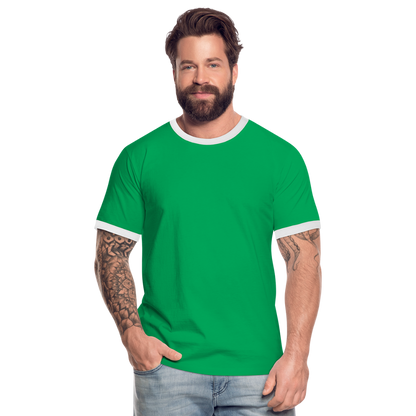 Männer Kontrast-T-Shirt in 7 Farben - Kelly Green/Weiß