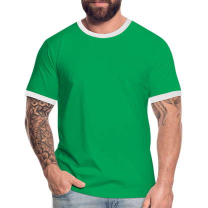 Männer Kontrast-T-Shirt in 7 Farben - Kelly Green/Weiß