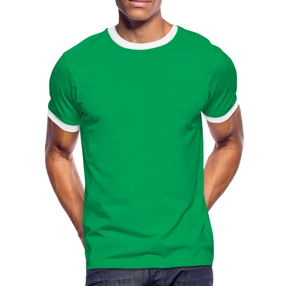 Männer Kontrast-T-Shirt in 7 Farben - Kelly Green/Weiß