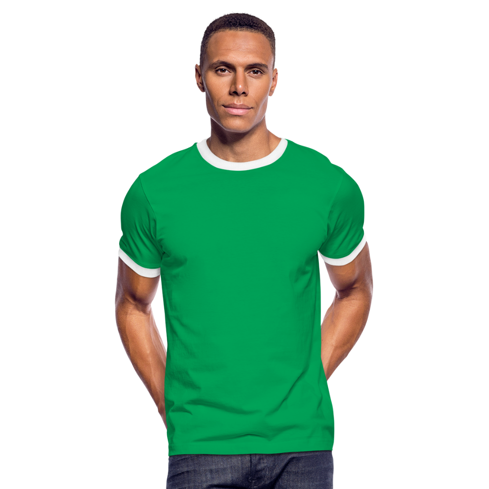 Männer Kontrast-T-Shirt in 7 Farben - Kelly Green/Weiß