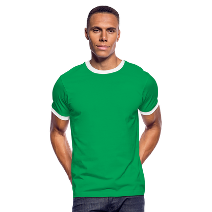 Männer Kontrast-T-Shirt in 7 Farben - Kelly Green/Weiß