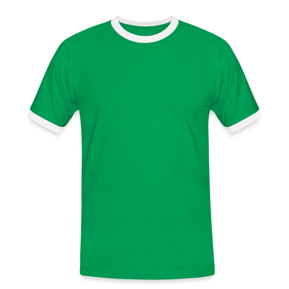 Männer Kontrast-T-Shirt in 7 Farben - Kelly Green/Weiß