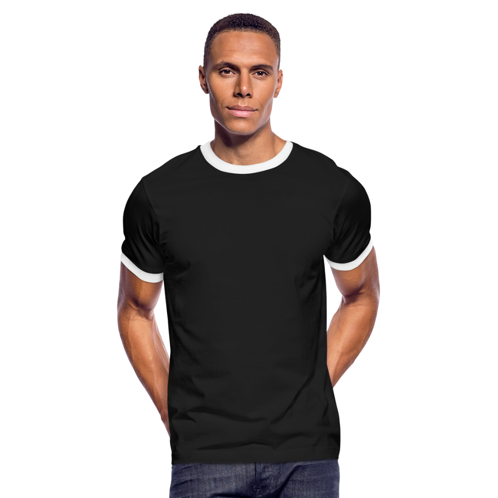 Männer Kontrast-T-Shirt in 7 Farben - Schwarz/Weiß