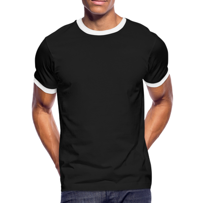 Männer Kontrast-T-Shirt in 7 Farben - Schwarz/Weiß
