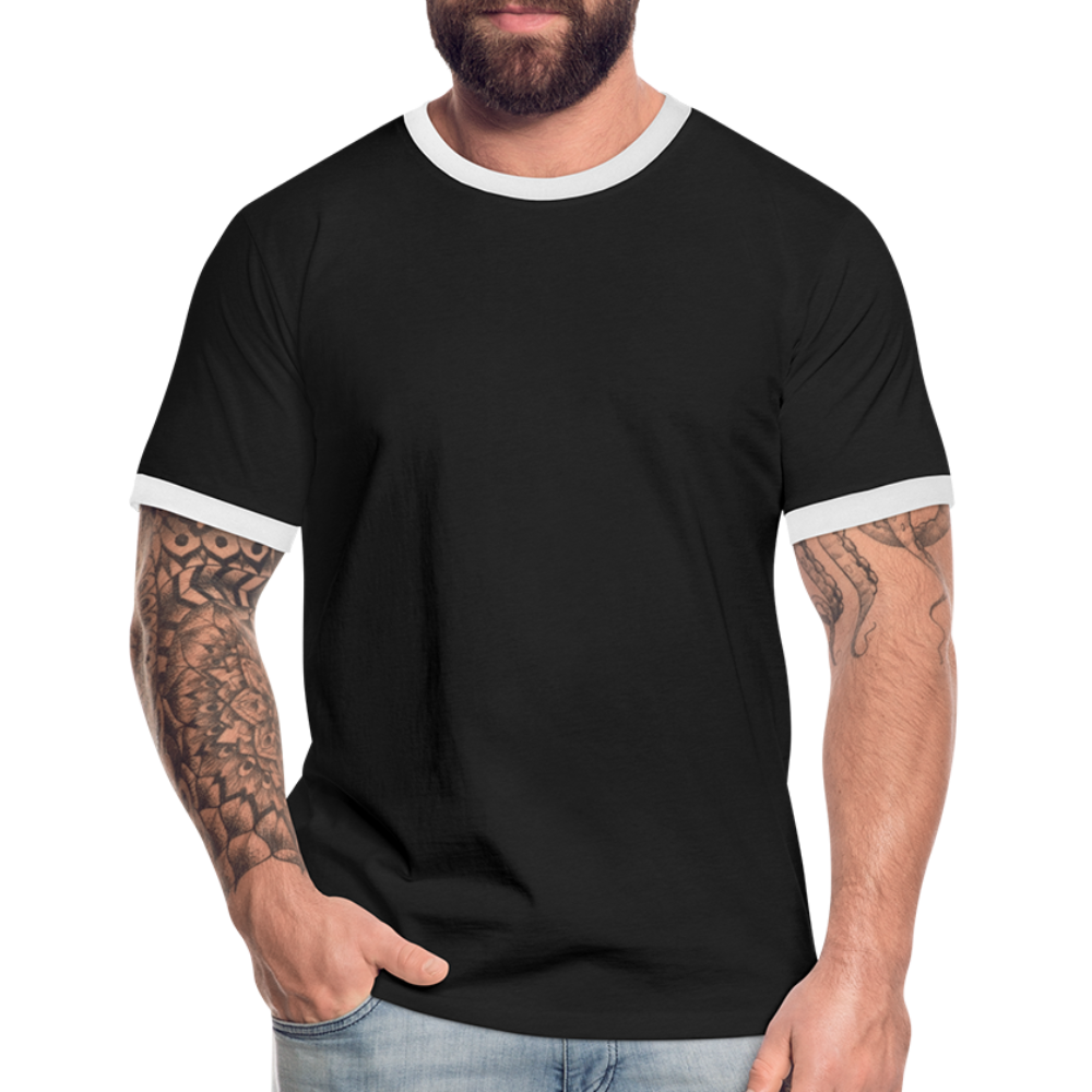 Männer Kontrast-T-Shirt in 7 Farben - Schwarz/Weiß