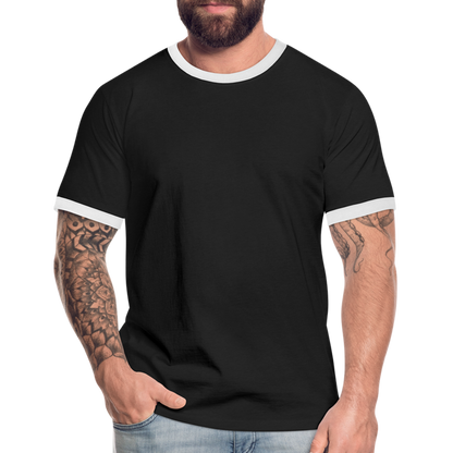 Männer Kontrast-T-Shirt in 7 Farben - Schwarz/Weiß