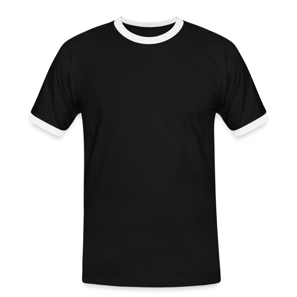 Männer Kontrast-T-Shirt in 7 Farben - Schwarz/Weiß