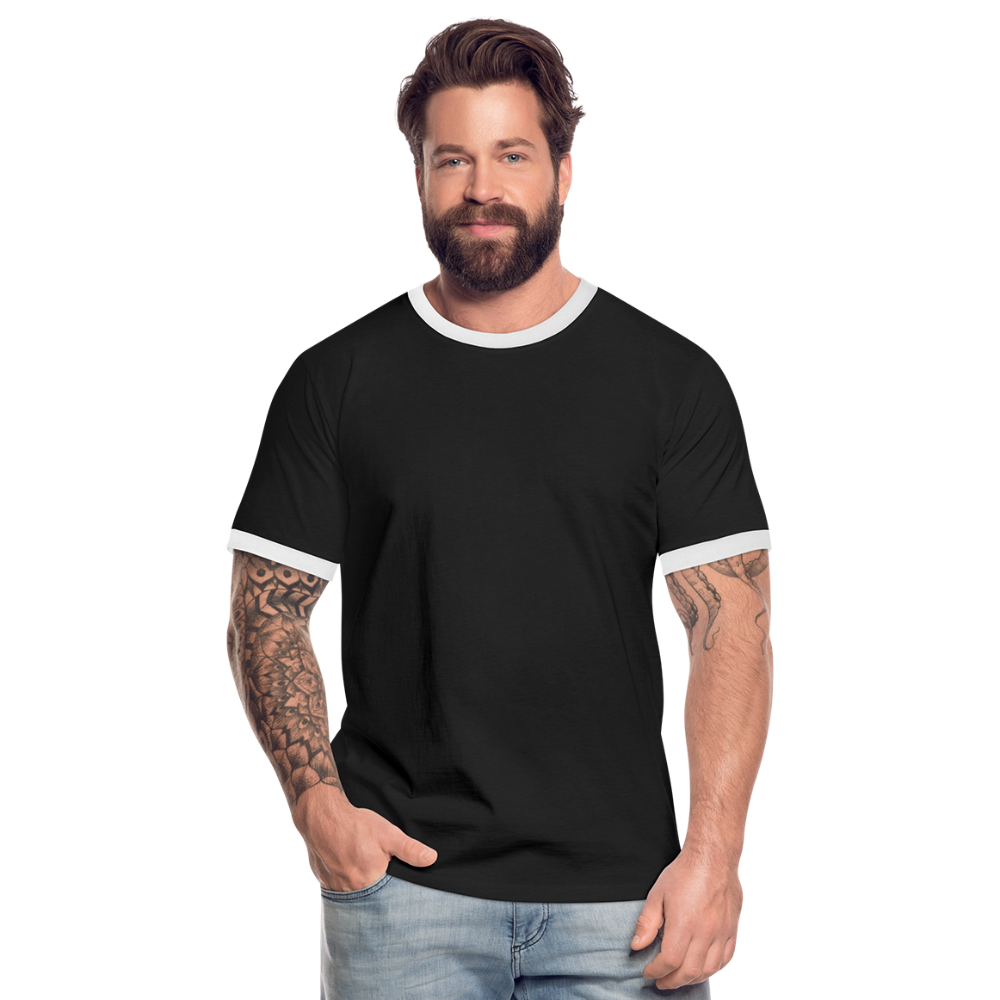 Männer Kontrast-T-Shirt in 7 Farben - Schwarz/Weiß