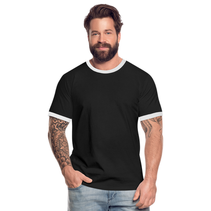 Männer Kontrast-T-Shirt in 7 Farben - Schwarz/Weiß