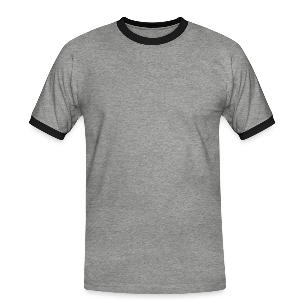 Männer Kontrast-T-Shirt in 7 Farben - Grau meliert/Schwarz