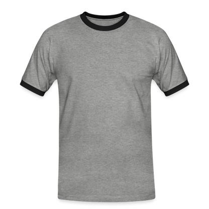 Männer Kontrast-T-Shirt in 7 Farben - Grau meliert/Schwarz