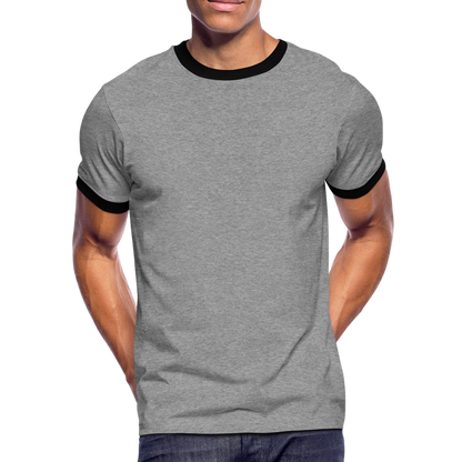 Männer Kontrast-T-Shirt in 7 Farben - Grau meliert/Schwarz