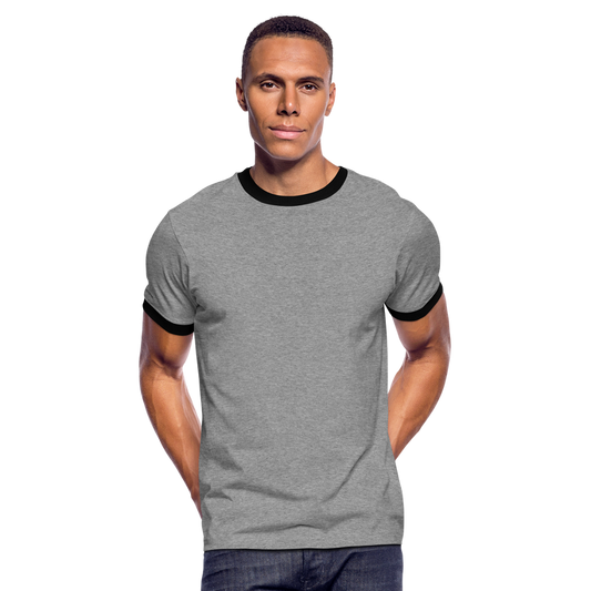Männer Kontrast-T-Shirt in 7 Farben - Grau meliert/Schwarz