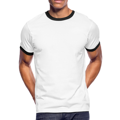 Männer Kontrast-T-Shirt in 7 Farben - Weiß/Schwarz
