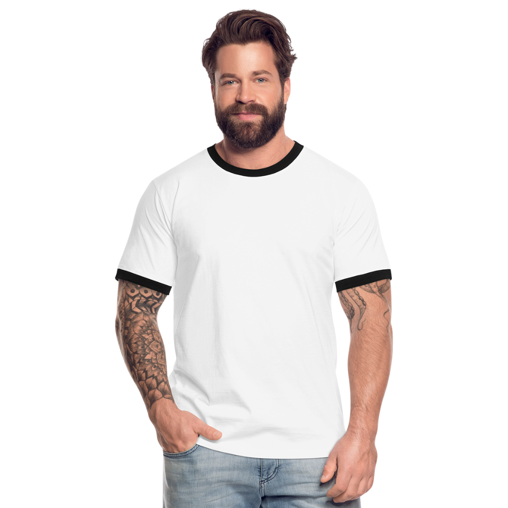 Männer Kontrast-T-Shirt in 7 Farben - Weiß/Schwarz
