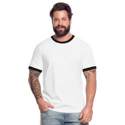 Männer Kontrast-T-Shirt in 7 Farben - Weiß/Schwarz