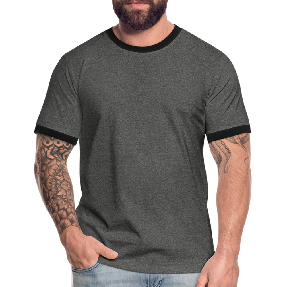 Männer Kontrast-T-Shirt in 7 Farben - Anthrazit/Schwarz
