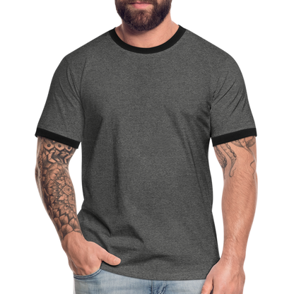 Männer Kontrast-T-Shirt in 7 Farben - Anthrazit/Schwarz