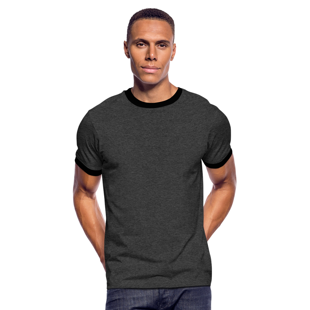 Männer Kontrast-T-Shirt in 7 Farben - Anthrazit/Schwarz