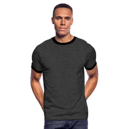 Männer Kontrast-T-Shirt in 7 Farben - Anthrazit/Schwarz