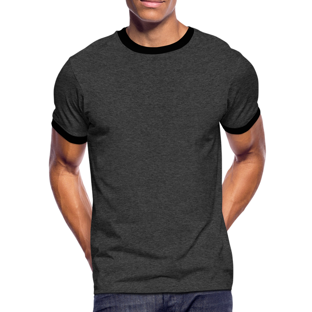 Männer Kontrast-T-Shirt in 7 Farben - Anthrazit/Schwarz