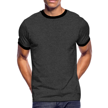 Männer Kontrast-T-Shirt in 7 Farben - Anthrazit/Schwarz
