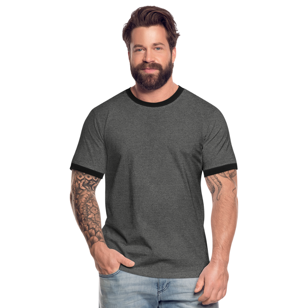Männer Kontrast-T-Shirt in 7 Farben - Anthrazit/Schwarz