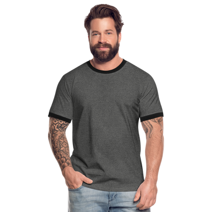 Männer Kontrast-T-Shirt in 7 Farben - Anthrazit/Schwarz