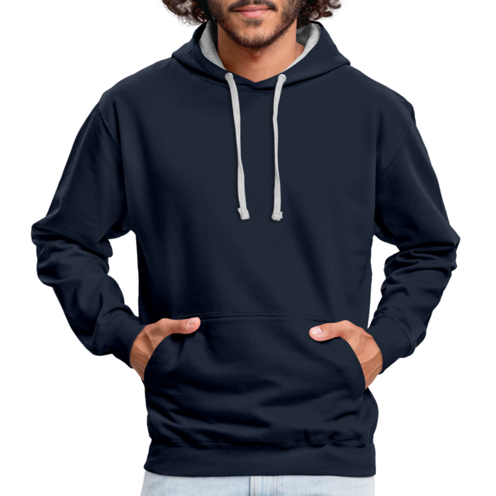 Kontrast-Hoodie in 10 Farben - Navy/Grau meliert