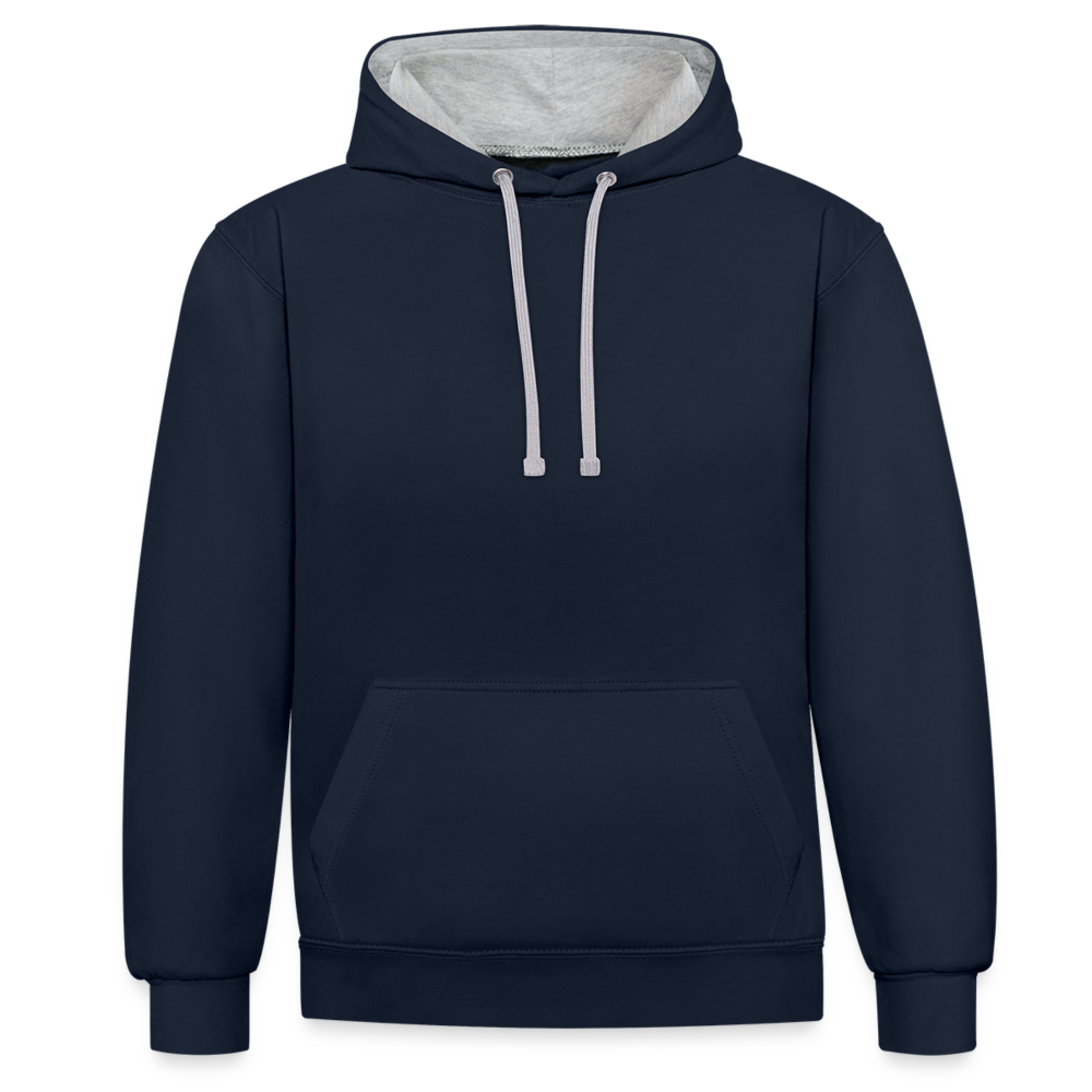 Kontrast-Hoodie in 10 Farben - Navy/Grau meliert