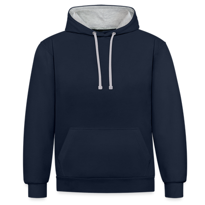 Kontrast-Hoodie in 10 Farben - Navy/Grau meliert