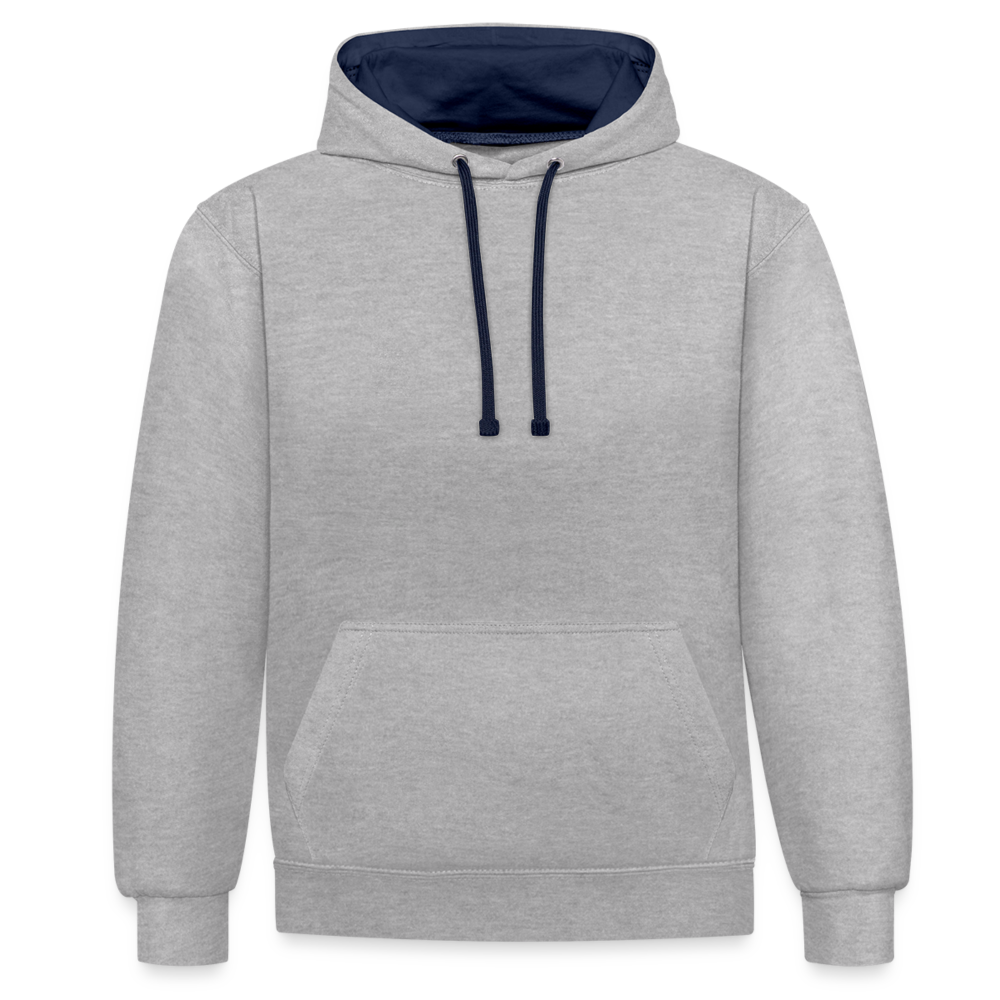 Kontrast-Hoodie in 10 Farben - Grau meliert/Navy