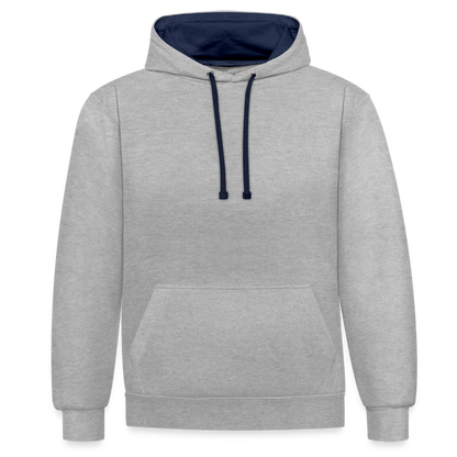 Kontrast-Hoodie in 10 Farben - Grau meliert/Navy
